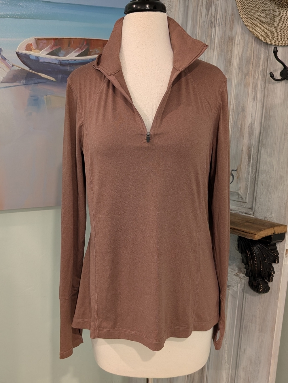 Lukka Lux Mauve Long-Sleeve Quarter-Zip Top